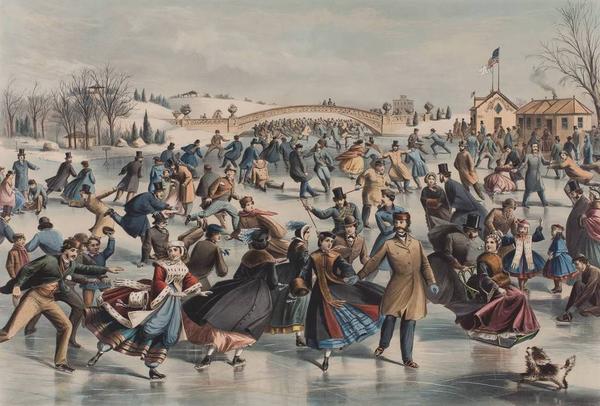 Central Park, Winter: The Skating Pond, Currier & Ives, 1862