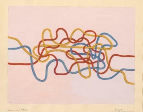 Anni Albers, Knot 2, 1947, gouache on paper, 17 x 21 1/8 inches.  © The Josef and Anni Albers Foundation/ Artists Rights Society New York.  Photo: Tim Nighswander/ Imaging 4 Art.