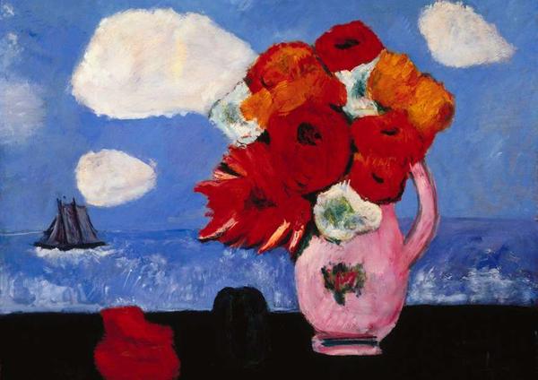 Marsden Hartley, Summer Clouds and Flowers, 1942.  Brooklyn Museum.