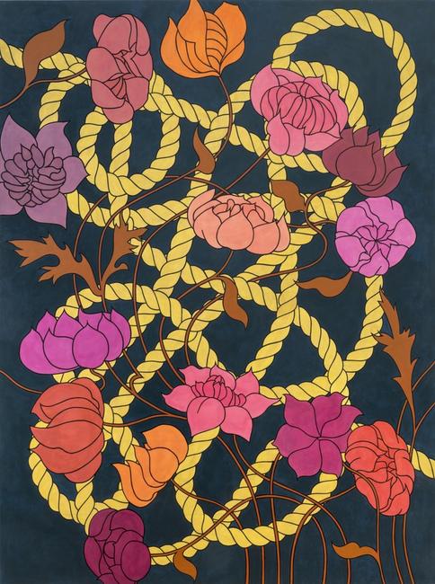 Caitlin Keogh, The Intestine , 2015, Acrylic on Canvas, 96 x 72 inches 