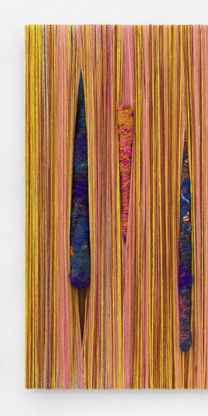 Sheila Hicks, Zihzabal, 2018.  Pigments, synthetic fibers, cotton, linen.  Dallas Museum of Art, Dallas Art Fair Foundation Acquisition Fund.  Photo: Markus Wörgötter © Sheila Hicks 