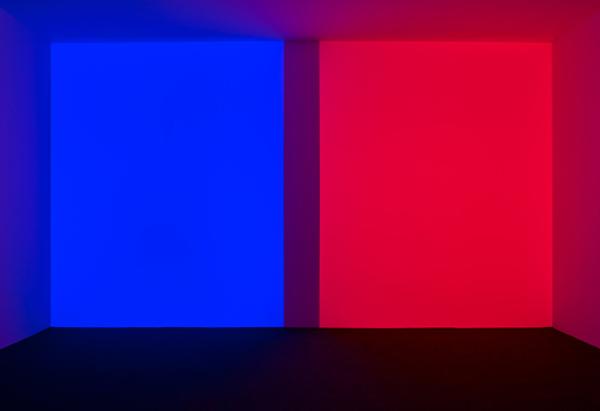 James Turrell, Orca Blue-Red,1969, Light installation, Dimensions variable.  Courtesy Levy Gorvy Gallery.