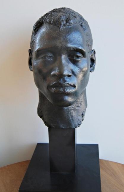 Bust of Paul Robeson loaned by Princeton Public Library