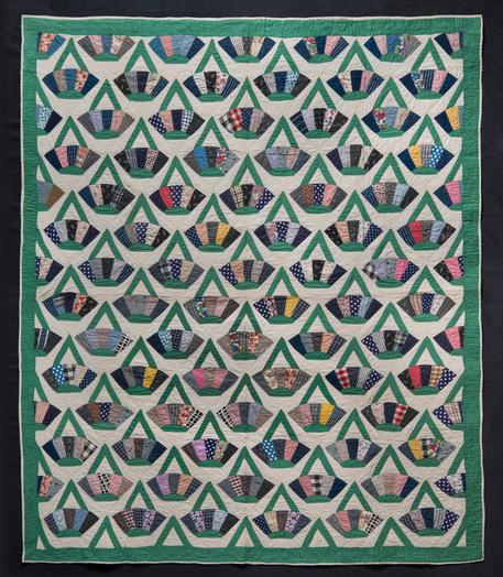 Baskets Quilt; Artist unidentified, United States, 1930–1940; Cotton, 85 1/4 x 72".  Collection American Folk Art Museum, New York; Gift of Karen and Werner.  Gundersheimer, 2018.2.16 