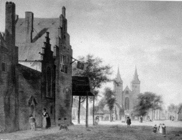 Jan van der Heyden, (Dutch 1637-1712) View of a Dutch square (Holländisches Platzbild) Now in the possession of the Cathedral Church Association of Xanten, Germany 