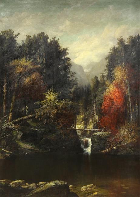 The largest painting ever to come to auction by Harrison Bird Brown (American, 1831-1915) also set a new global record for the artist.  Titled, “Picnic by the Falls (White Mountains, Maine), this work achieved $23,800, solidly surpassing its $10,000 to $15,000 estimate.  