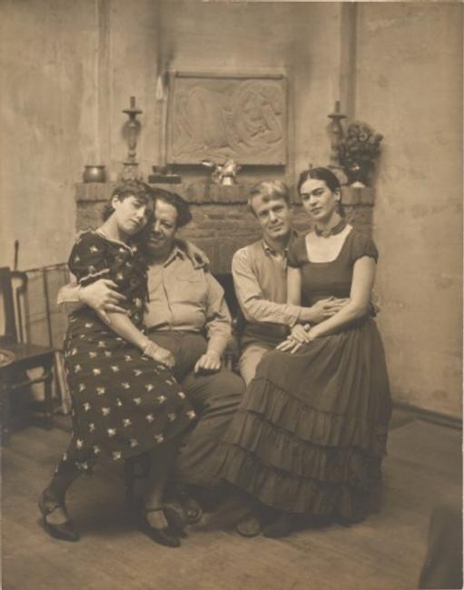 Diego Rivera and Frida Kahlo with Lucile and Arnold Blanch at Coyoacán, c.  1930, Peter A.  Juley & Son, New York City , active 1910s - 1970s.  Gelatin silver print, image and sheet: 9 1/2 x 7 1/2 inches.  Philadelphia Museum of Art: Gift of Carl Zigrosser, 1975.