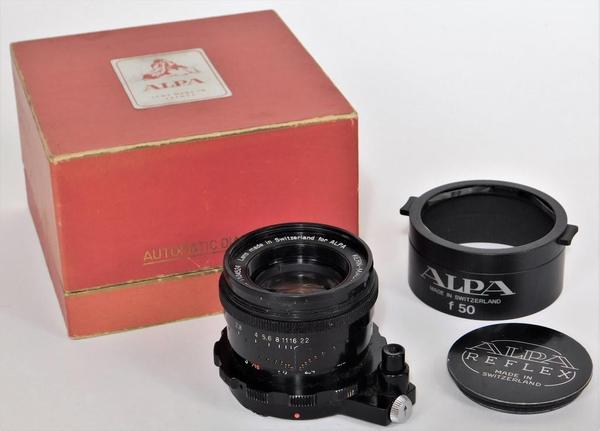 Kern Macro-Switar AR 50mm f/1.9 lens for Alpha mount, with lens hood, lens cap and original box (est.  $800-$1,200).