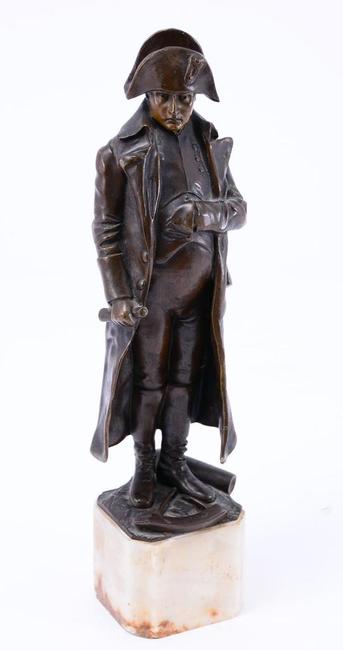 Full-figure bronze sculpture of Napoleon by Ernst L.  Kirchner (German, 1880-1938).