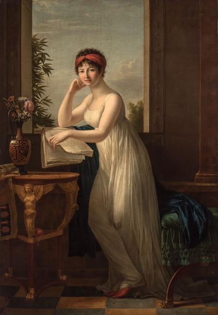 Marie-Victoire Lemoine (French, 1754-1820), Madame Leclerc, nee Pauline Bonaparte, circa 1798-99, Signed, Oil on canvas, 77 x 54 1/8 inches.  Est.  $40,000-70,000.