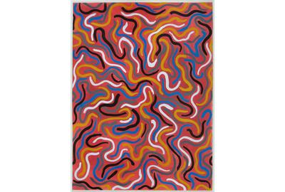 Sol LeWitt.  Squiggly Lines, 1996.  Gouache on Paper, 30 x 22 inches