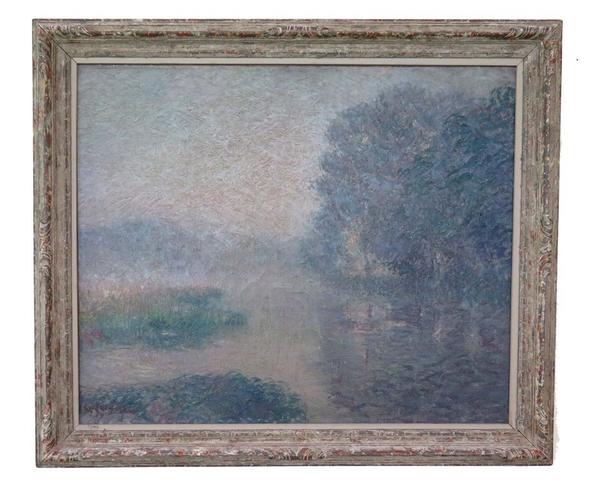 "La Riviere, Le Matin" by Gustave Loiseau is being offered at auction through Peachtree & Bennett on Invaluable.com.