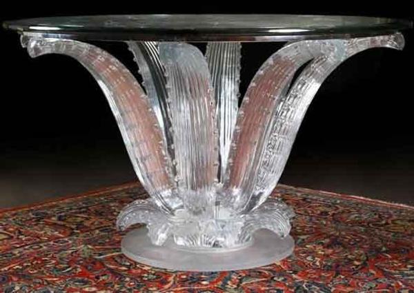 This important mid-20th century Marc Lalique signed cactus table will be sold Sept.  21-22.