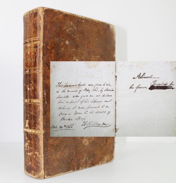 Copy of the book The Miscellaneous Works of Oliver Goldsmith, by the famed American author Washington Irving, with an ownership signature by Abraham Lincoln ($175,000).