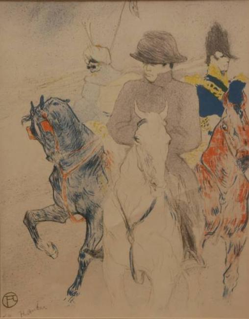 This color lithograph (#20/100) by Henri de Toulouse-Lautrec will be sold at auction July 13th.