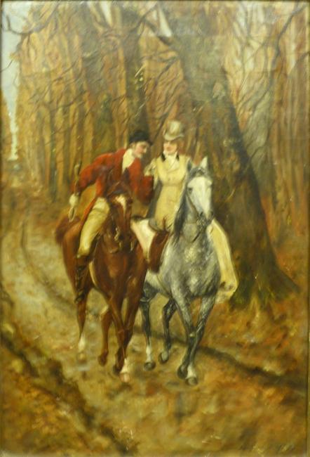 Oil on canvas painting by Heywood Hardy (British, 1842-1933), estimated to bring $8,000-$15,000.