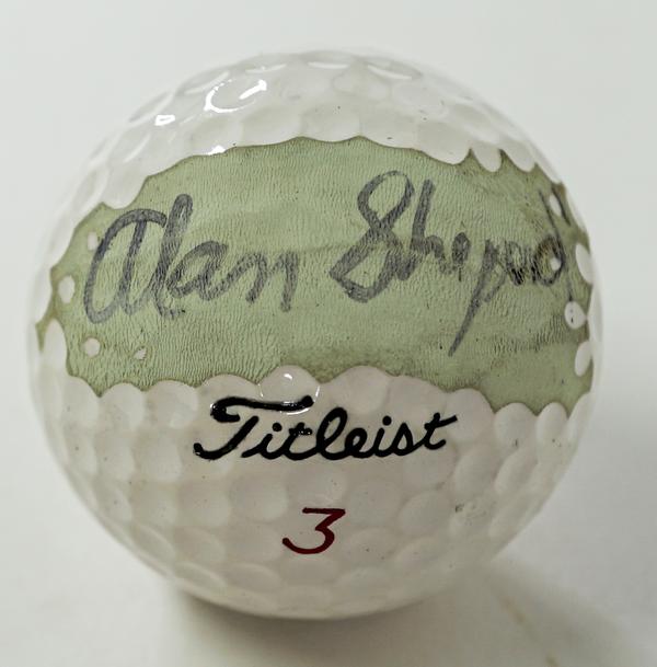 Golf ball signed by America’s very first man in space, Alan Shepard (est.  $4,000-$6,000).  Shepard signed it for the consignor – a former friend of the astronaut.