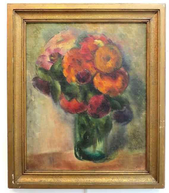 This oil on board painting of a vase with flowers by Michael Dasburg (Am., 1887-1979) is expected to sell for $2,000-$5,000.