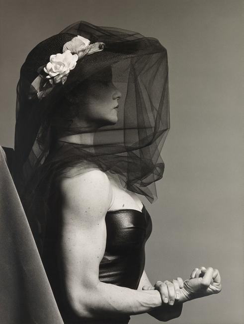 Robert Mapplethorpe, Lisa Lyon, oversized silver print, 1980-82.  Estimate $50,000 to $75,000.