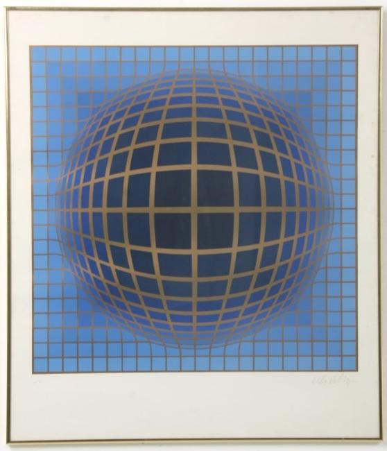 Artist proof lithograph, signed by Victor Vasarely (Hung,/Fr., 1906-1997), untitled (est.  $2,000-$3,000).