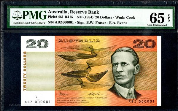 This Commonwealth of Australia Reserve Bank, ND (1984) banknote is expected to fetch $5,000-$10,000.