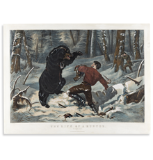 Currier & Ives, after A.F.  Tait, Life of a Hunter, 1861.  Estimate $15,000 to $20,000.