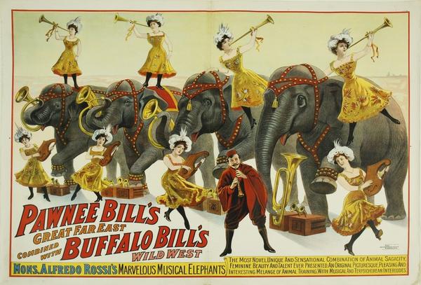 Original 1909 poster for Pawnee Bill, 30 inches by 40 inches, mounted on linen, ready to frame.  Pawnee Bill was a Wild West showman who briefly partnered with Buffalo Bill (est.  $10,000-$15,000).