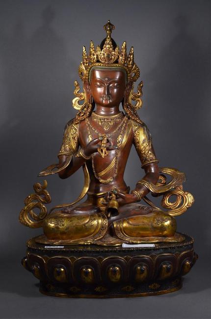 Lot 444: A rare and important Chinese gilt bronze figure of Amitayus realized a hammer price of $33,880.