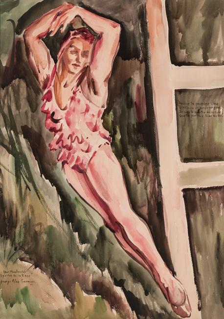 Watercolor painting by George Alan Swanson (N.J., 1908-1968), of the ballet dancer Igor Youskevitch, artist signed and dated 1941 (est.  $3,000-$5,000).