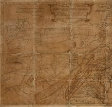 Lewis Evans, A General Map of the Middle British Colonies in America, proof copy, annotated, signed & dated by Evans, Philadelphia, May 2, 1755.  Estimate $30,000 to $50,000.