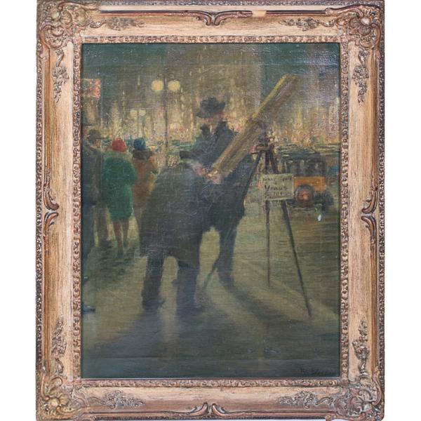 Lot 8A - William James Glackens, New York City street scene 