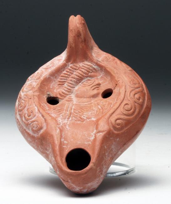 Roman Redware Lamp, ca.  400 CE.  Est.  $500-$750