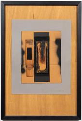 Untitled mixed media on mat board painted wood assemblage by Louise Nevelson (American, 1899-1988), signed and dated (1982), in a 31 ½ inch by 21 ½ inch frame (est.  $10,000-$20,000).