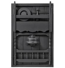 LOUISE NEVELSON (1899-1988) Untitled, 1970s.  Wood painted black 70 3/8 x 46 1/4 x 8 1/8 inches.  