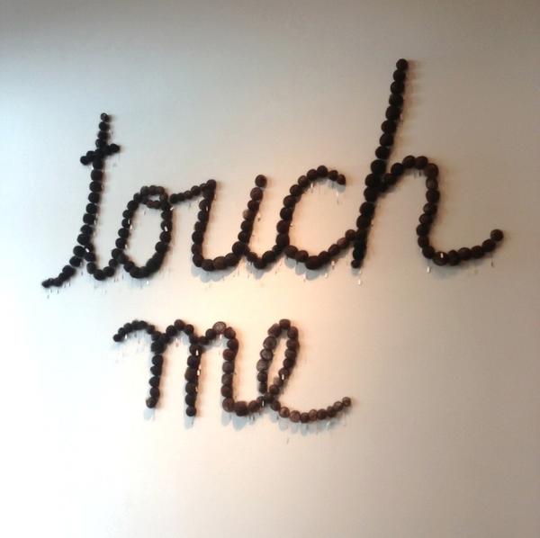 Luba Zygarewicz, Touch Me, artist's hair, 66'' x 72'' x 2''