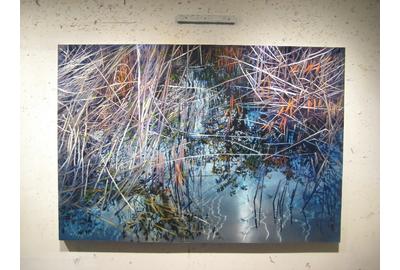 "Luminous Progression" 44"x64", Paint on aluminum, brushed, 2010, David Kessler