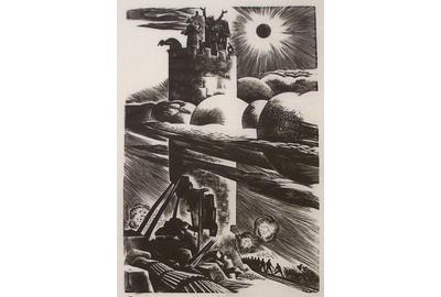 Sanctuary, 1939, wood engraving, 7 x 5 inches