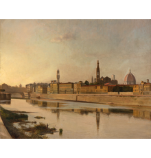 Richard Maury (1935-2020), Florence, 1968, Oil on canvas laid to panel, 31 1/2 x 39 3/8 inches.  Est.  $6,000-9,000.  Lot 96.