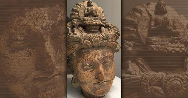 2nd Century Bodhisattva schist head from the Gandhara region 