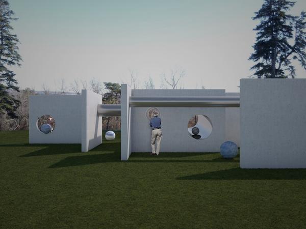 Rendering for TunnelTeller at Crane Estate by Alicja Kwade.