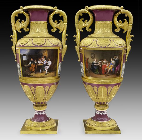 19th century vases made by the Imperial Porcelain Factory for the Russian czar.