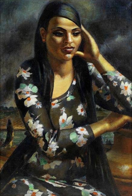 Fille à l’imprimé by Mahmoud Said (1897-1964) 