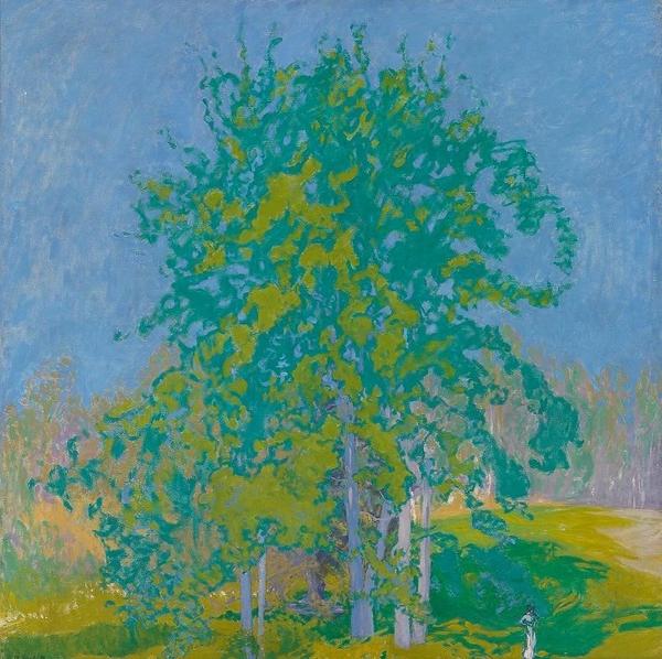 Ellen Thesleff, Decorative Landscape, 1910.  Oil on canvas, 39 4/5 x 39 4/5 in., Ateneum Art Museum / Finnish National Gallery