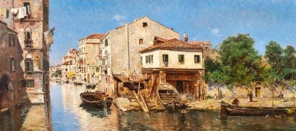 Antonio Reyna, Canal Scene, Venice, asking bid $27,000