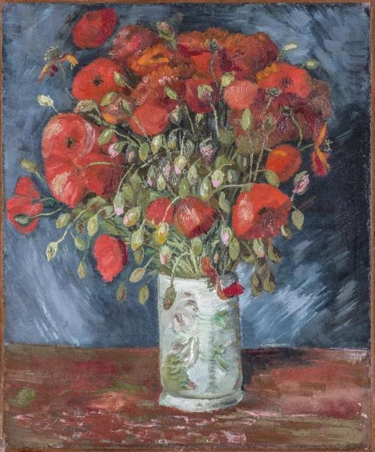 Vincent Van Gogh (Dutch, 1853-1890), Vase with Poppies, c.  1886.  Oil on canvas.  21 1/2 x 17 3/4 in.  Bequest of Anne Parrish Titzell.  1957.617