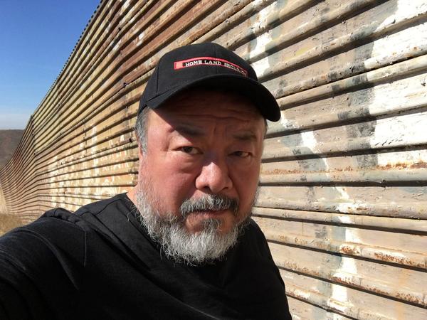 Ai Weiwei at the U.S./Mexico border, Tijuana, 2016