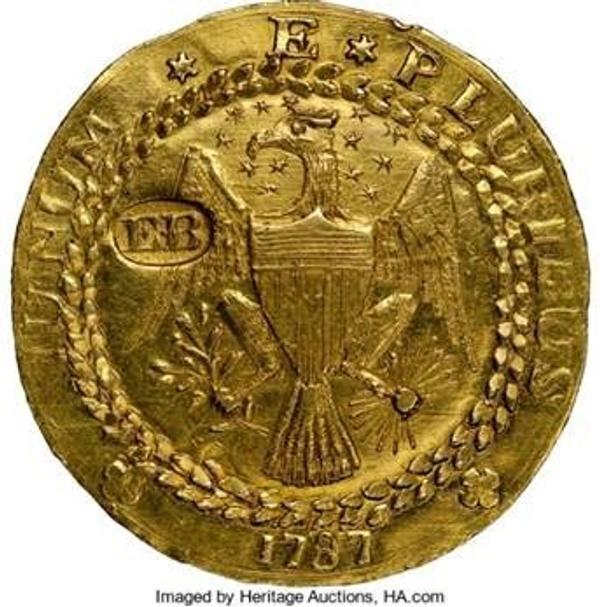 The finest certified 1787 New York Brasher Doubloon – has been sold for more than $5 million in a private treaty transaction involving Heritage Auctions, Monaco Rare Coins and an anonymous West Coast collector.