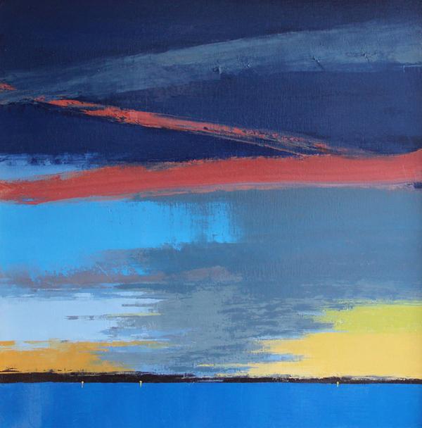 Judy Friday, Sunrise, February, signed verso, oil on linen, 24" x 24"