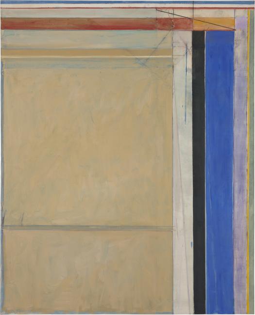 Richard Diebenkorn, Ocean Park #83, 1975.  Oil on canvas, 100 x 81 inches.  Corcoran Gallery of Art, Washington, DC.  Museum Purchase with the aid of funds from the National Endowment for the Arts, the William A.  Clark Fund, and Mary M.  Hitchcock 1975.30.  ©The Estate of Richard Diebenkorn