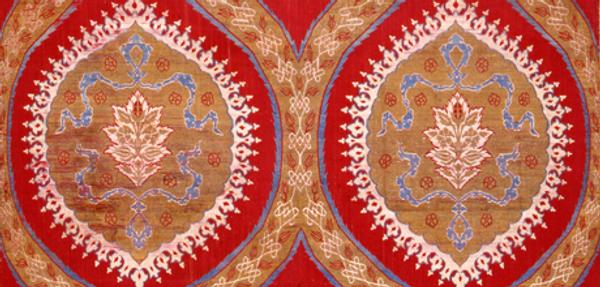 Detail of Fabric length, Ottoman Empire (1299–1923), Turkey, Istanbul, or Bursa, mid-16th century.  Silk, metal-wrapped silk.  The Textile Museum 1.70.  Acquired by George Hewitt Myers in 1952.